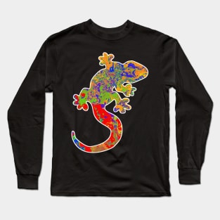 Colorful surreal psychedelic lizard king VI Long Sleeve T-Shirt